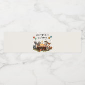 Verjaardagsfeest van Woodland Animals Waterfles Etiket (Enkel label)