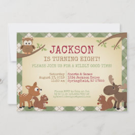 Verjaardagsfeest van Woodland Creatures Kaart