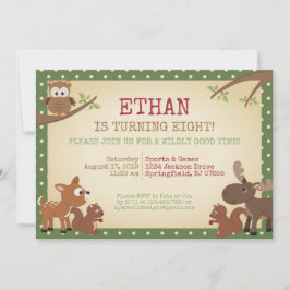 Verjaardagsfeest van Woodland Creatures Kaart