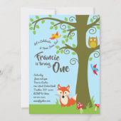 Verjaardagsfeest van Woodland Friends Kaart (Voorkant)