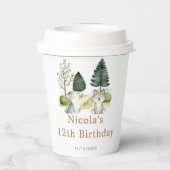 Verjaardagsfeest van Woodland Wolf Papieren Bekers (Achterkant)