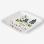 Verjaardagsfeest van Woodland Wolf Papieren Bordje (Gebogen)