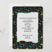 Verjaardagsfeest Verf Spletters Uitnodiging (Voorkant)