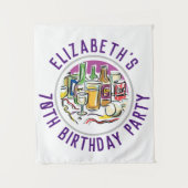 Verjaardagsfeest Verjaardag Tapijt 70 Jaar Wandkleed (Voorkant)