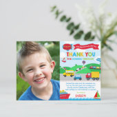 Verjaardagsfeest Verkeers Thema Dankkaart Foto Kaart (Staand voorkant)