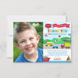 Verjaardagsfeest Verkeers Thema Dankkaart Foto Kaart