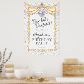 Verjaardagsfeest Verwelkoming met Confetti Poster (Keuken)