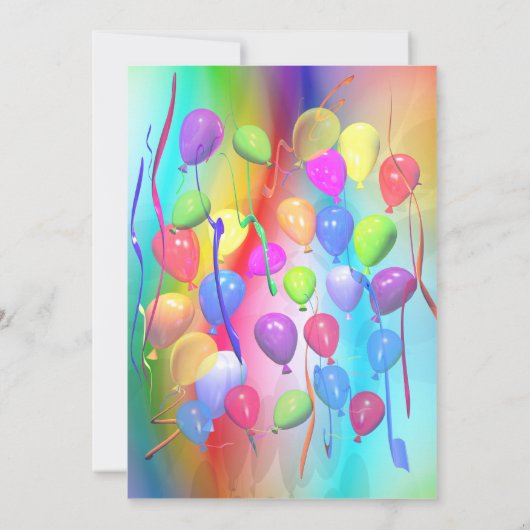 Verjaardagsfeest viering ballonnen kaart (Achterkant)