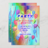 Verjaardagsfeest viering ballonnen kaart (Voorkant / Achterkant)