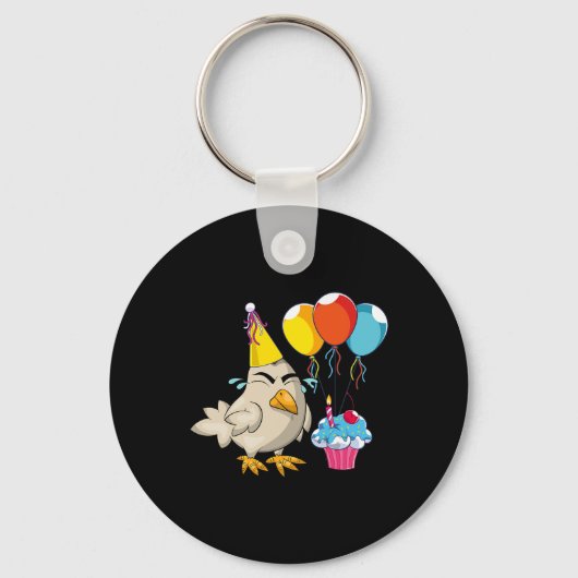 Verjaardagsfeest Viering Cupcake Grappige Boerderi Sleutelhanger (Voorkant)