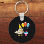 Verjaardagsfeest Viering Cupcake Grappige Boerderi Sleutelhanger (Voorkant)