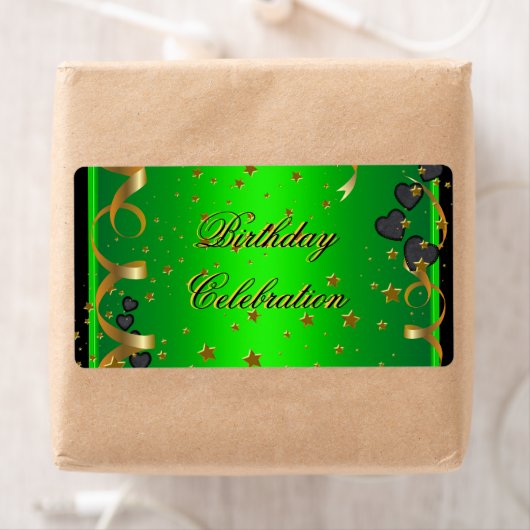 Verjaardagsfeest viering lime groen etiket (Insitu)