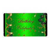 Verjaardagsfeest viering lime groen etiket (Voorkant)