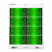 Verjaardagsfeest viering lime groen etiket (Full Sheet)
