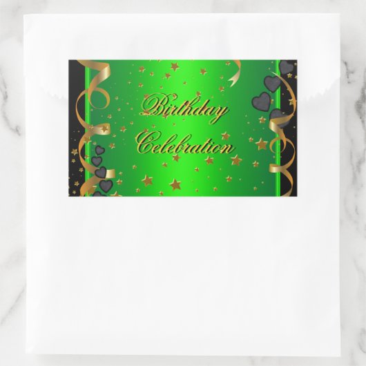 Verjaardagsfeest viering lime groen rechthoekige sticker (Tas)