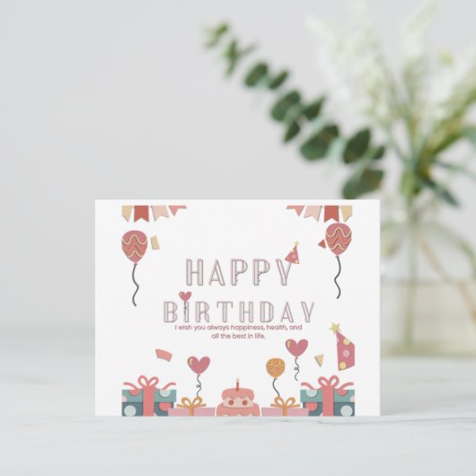 Verjaardagsfeest Viering Ontwerp Briefkaart (Staand voorkant)