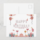 Verjaardagsfeest Viering Ontwerp Briefkaart (Voorkant / Achterkant)