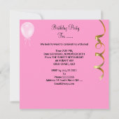 Verjaardagsfeest Viering Roze Gouden Sterren Ballo Kaart (Achterkant)