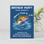 verjaardagsfeest-vis kaart (Staand voorkant)
