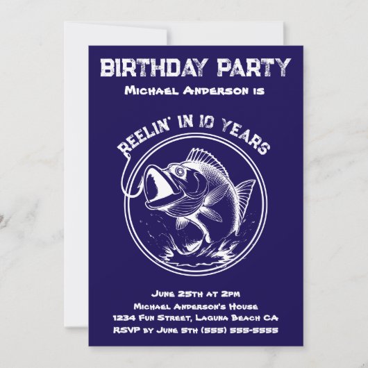 verjaardagsfeest-vis kaart (Voorkant)