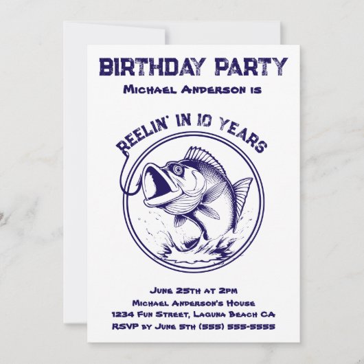 verjaardagsfeest-vis kaart (Voorkant)