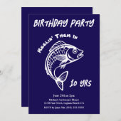 verjaardagsfeest-vis kaart (Voorkant / Achterkant)