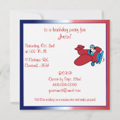 Verjaardagsfeest Vliegtuig Pinguïn Pilot Kaart (Achterkant)