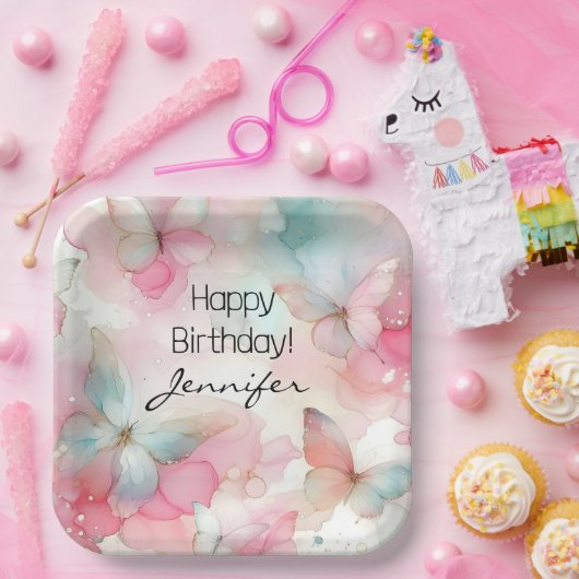 Verjaardagsfeest vlinderpapier Bord (Feest)