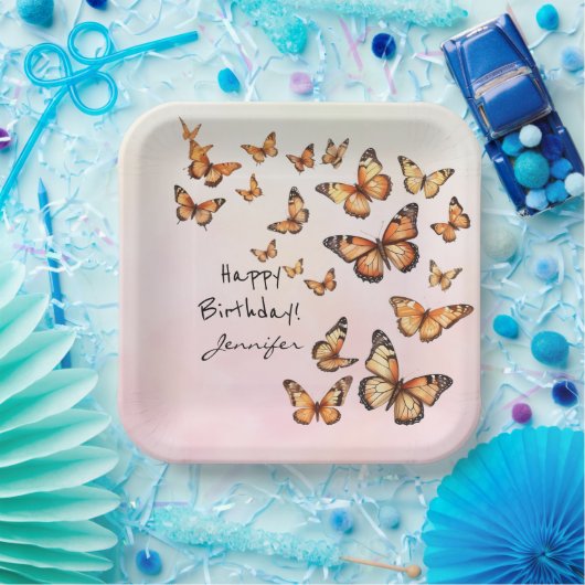Verjaardagsfeest vlinderpapier Bord (Feest)