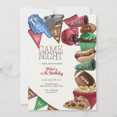Verjaardagsfeest voetbal game night kaart (Voorkant)