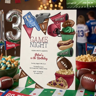 Verjaardagsfeest voetbal game night kaart