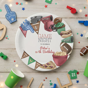 Verjaardagsfeest voetbal game night papieren bordje