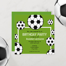 Verjaardagsfeest - Voetbalveld & Voetballen Kaart