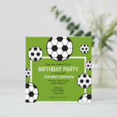 Verjaardagsfeest - Voetbalveld & Voetballen Kaart (Staand voorkant)