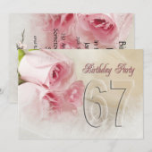 Verjaardagsfeest voor 67 jaar kaart (Voorkant / Achterkant)