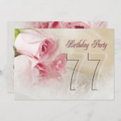 Verjaardagsfeest voor 77 jaar kaart (Voorkant / Achterkant)