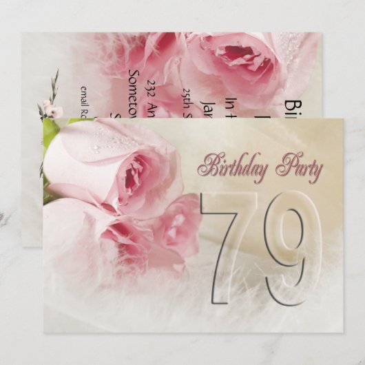 Verjaardagsfeest voor 79 jaar kaart (Voorkant / Achterkant)