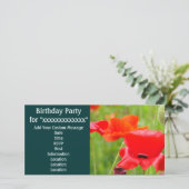 Verjaardagsfeest voor "Aangepaste naam" uitnodigin (Staand voorkant)