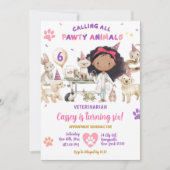 Verjaardagsfeest voor Afrikaanse meisjes en dieren Kaart (Voorkant)