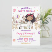 Verjaardagsfeest voor Afrikaanse meisjes en dieren Kaart (Staand voorkant)