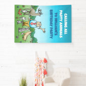 Verjaardagsfeest voor alle dieren spandoek (Insitu)