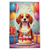 Verjaardagsfeest voor Beagle Medium Cadeauzakje (Voorkant)