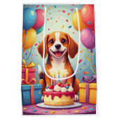 Verjaardagsfeest voor Beagle Medium Cadeauzakje (Achterkant)