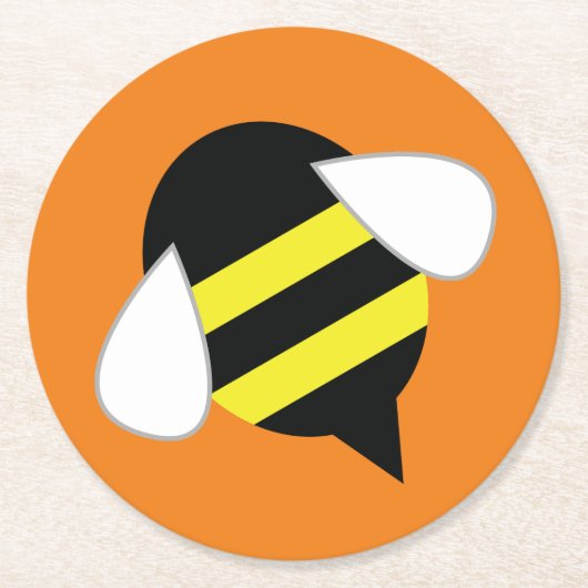 Verjaardagsfeest voor bijen ronde kartonnen onderzetter (Voorkant)