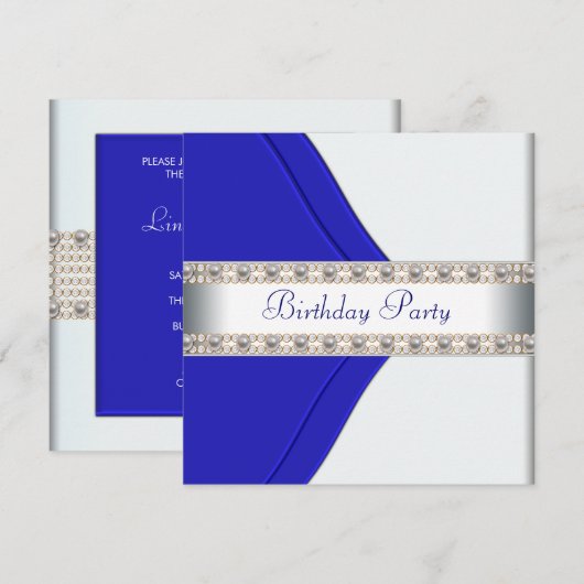 Verjaardagsfeest voor blauwe vrouwen kaart (Voorkant / Achterkant)