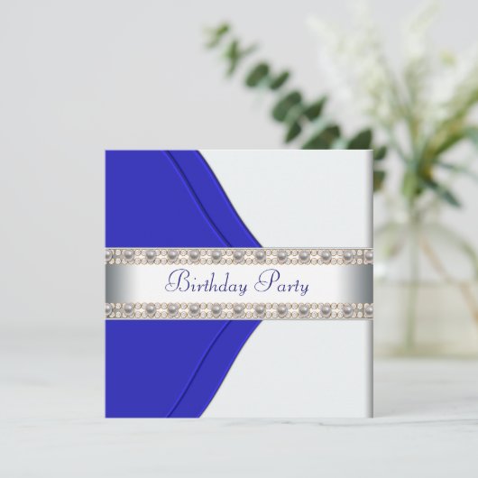 Verjaardagsfeest voor blauwe vrouwen kaart (Staand voorkant)