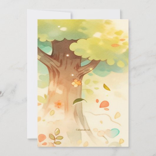 Verjaardagsfeest voor bosdieren kaart (Achterkant)