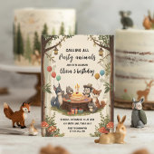 Verjaardagsfeest voor bosdieren kaart