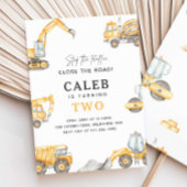 Verjaardagsfeest voor bouwvrachtwagens, ongeacht l kaart