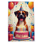 Verjaardagsfeest voor Boxer Medium Cadeauzakje (Voorkant)